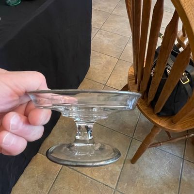 Sale Photo Thumbnail #378: Silver-Trimmed Glass Compote