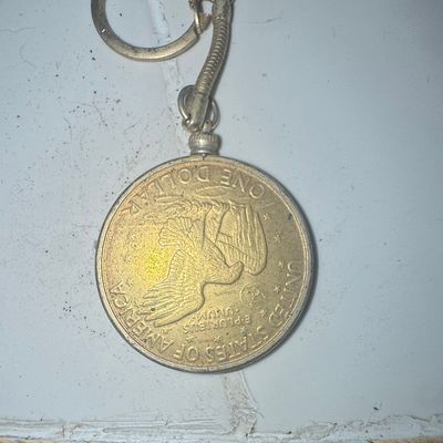 Sale Photo Thumbnail #537: 1971-D Eisenhower 'Ike' Dollar Gold Plated Coin Keychain