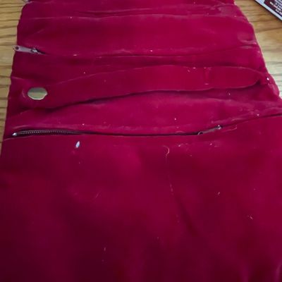 Sale Photo Thumbnail #481: Vintage Velvet Jewelry Roll Organizer