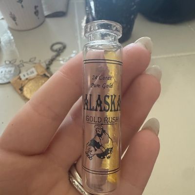 Sale Photo Thumbnail #464: Alaska Gold Rush Souvenir Vial with Gold Flakes