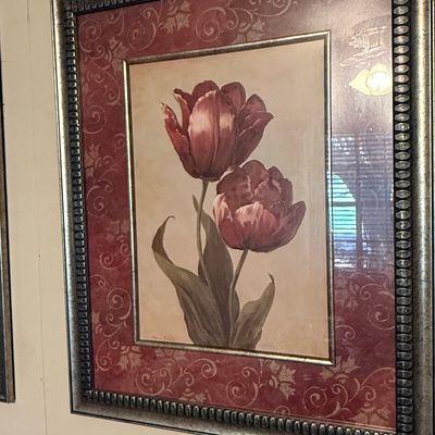 Sale Photo Thumbnail #328: Vivian Flasch Tulip Print in Ornate Silver-Tone Frame