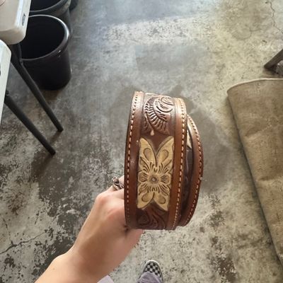 Sale Photo Thumbnail #126: Vintage Tooled Leather Aviation Belt
