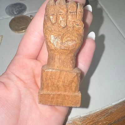 Sale Photo Thumbnail #305: Hand-Carved Wooden Fist Sculpture (Figa)