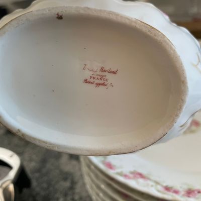 Sale Photo Thumbnail #303: Vintage Pink Rose Floral Porcelain Serving Dish