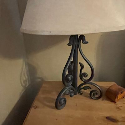 Sale Photo Thumbnail #207: Wrought Iron Scrollwork Table Lamp 