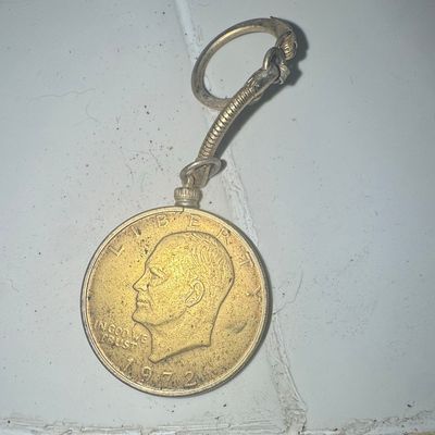 Sale Photo Thumbnail #536: 1971-D Eisenhower 'Ike' Dollar Gold Plated Coin Keychain
