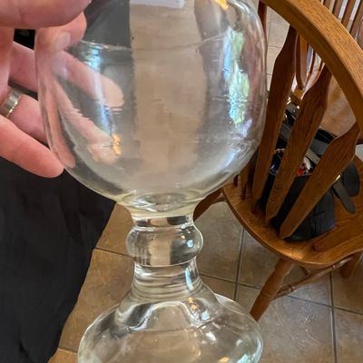 Sale Photo Thumbnail #546: Vintage Heavy Clear Glass Schooner Beer Goblet