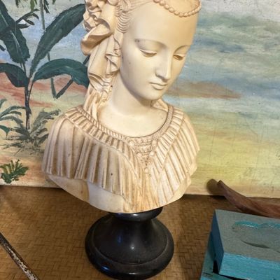 Sale Photo Thumbnail #124: Arnaldo Giannelli "Angelica Maria" Alabaster Bust