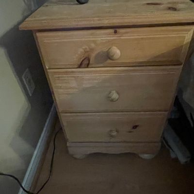 Rustic Pine Three-Drawer Chest of Drawers