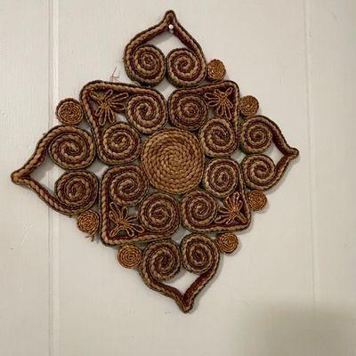 Sale Photo Thumbnail #233: Vintage Woven Straw Trivet / Wall Art