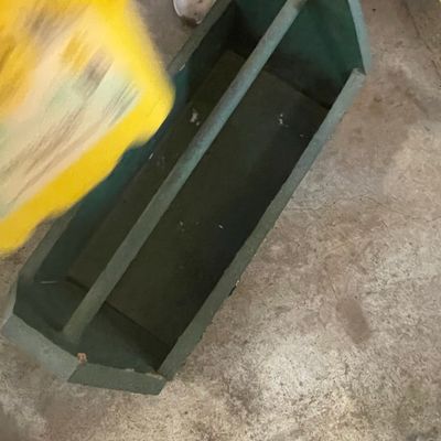 Sale Photo Thumbnail #458: Vintage Green Painted Wooden Tool Caddy