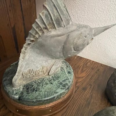 RonAlan Fighting Marlin Pewter Sculpture