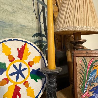 Sale Photo Thumbnail #158: Hand-Painted Mexican Folk Art Candlestick
