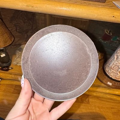 Vintage Speckled Stoneware Trivet or Small Plate