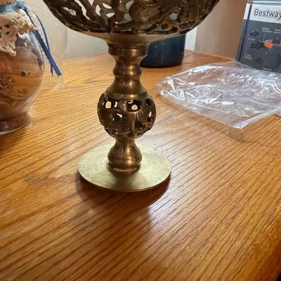 Sale Photo Thumbnail #282: Vintage Ornate Filigree Brass Candlestick Holder