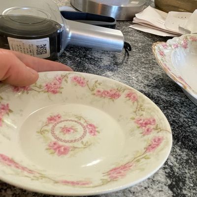 Sale Photo Thumbnail #489: Haviland Limoges Porcelain Berry Bowl with Pink Roses