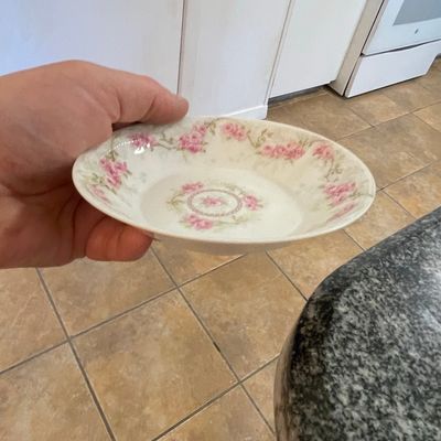 Sale Photo Thumbnail #490: Haviland Limoges Porcelain Berry Bowl with Pink Roses