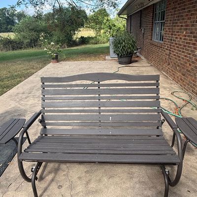 Lifetime Outdoor Glider Bench with Side Tables
