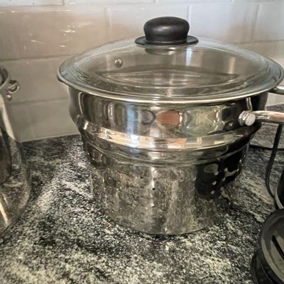 Sale Photo Thumbnail #430: Stainless Steel Steamer Pot with Glass Lid