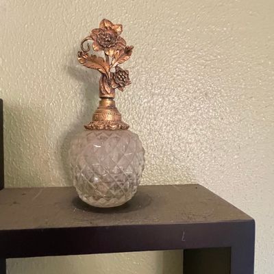 Vintage Matson Floral Topped Perfume Bottle