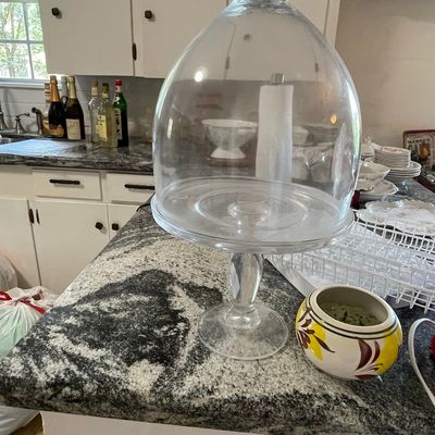 Sale Photo Thumbnail #204: Glass Pedestal Cake Stand with Dome Cover