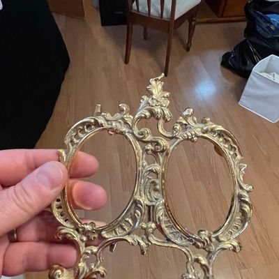 Sale Photo Thumbnail #281: Vintage Rococo Style Double Brass Photo Frame