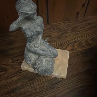 Sale Photo Thumbnail #112: Mid Century Modern Nude Woman Sculpture by Ira Matteson - Lead