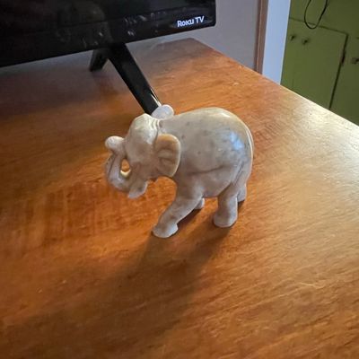 Sale Photo Thumbnail #470: Hand-Carved Stone Elephant Figurine - Soapstone
