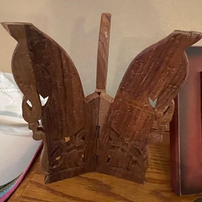 Sale Photo Thumbnail #371: Hand-Carved Wooden Butterfly Book Stand