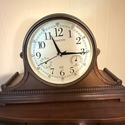 Sale Photo Thumbnail #142: Sterling & Noble Wall Clock with Thermometer and Hygrometer