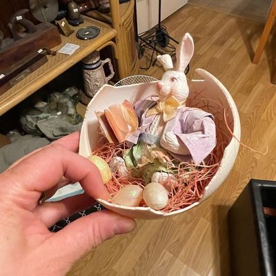 Sale Photo Thumbnail #230: Easter Rabbit in Broken Egg Figurine