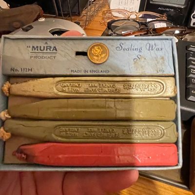 Sale Photo Thumbnail #180: Mura "Falkden's Perfumed Fancy Candle Wax" Sealing Wax Set No. 112H