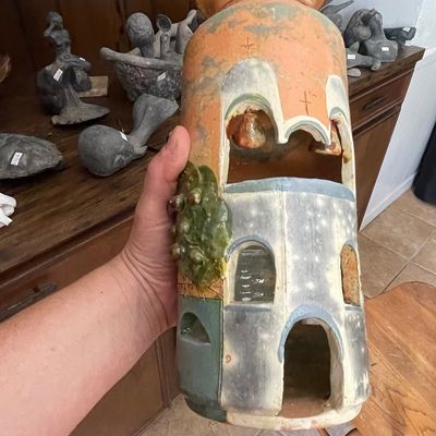 Sale Photo Thumbnail #240: Vintage Southwestern Style Ceramic Mission Luminary