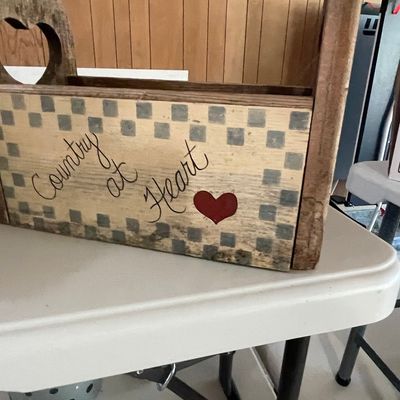 Sale Photo Thumbnail #501: Country at Heart Wooden Carry-All Box