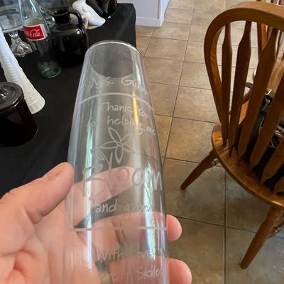 Personalized Etched Glass Bud Vase