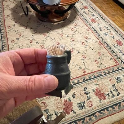 Sale Photo Thumbnail #447: Vintage Miniature Pot-Bellied Stove Toothpick Holder