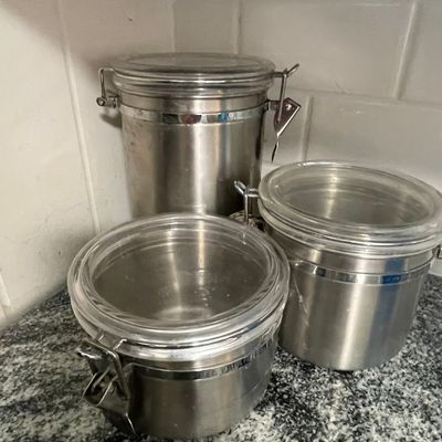 Sale Photo Thumbnail #383: Oggi Set of 3 Stainless Steel Airtight Canisters