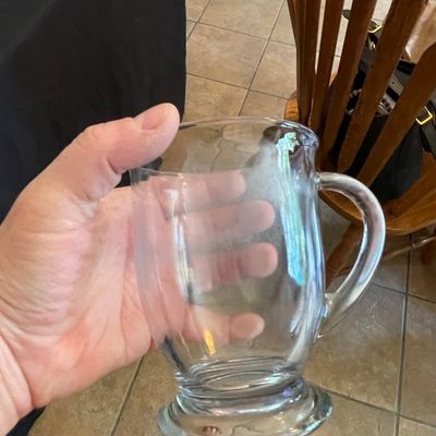 Vintage Clear Glass Footed Coffee Mug