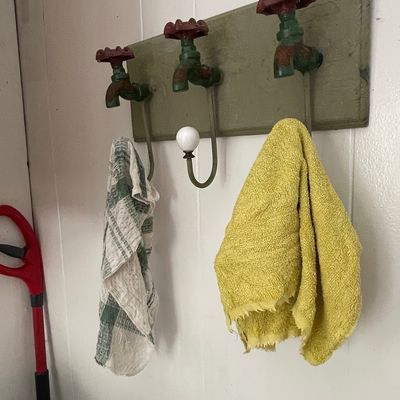 Sale Photo Thumbnail #236: Repurposed Faucet Wall Hook Rack with Ceramic Knob