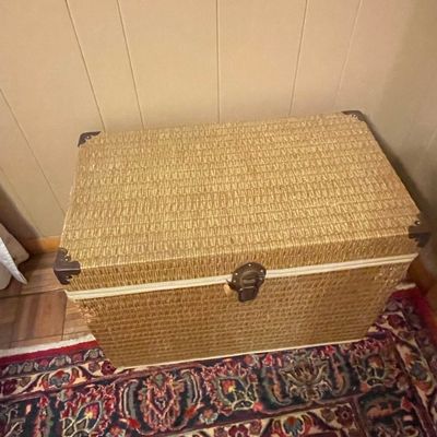 Vintage Redmon Woven Wicker Storage Trunk
