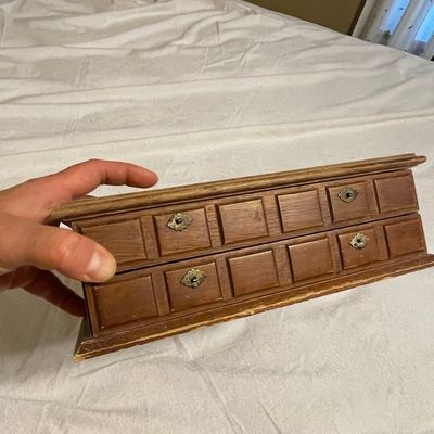 Sale Photo Thumbnail #287: Vintage Wooden Miniature Apothecary Chest / Jewelry Box