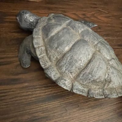 Vintage Lead Turtle Garden Sculpture