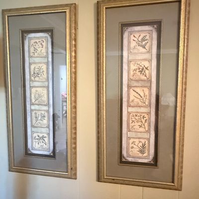 Sale Photo Thumbnail #144: Set of Two Framed Botanical Herbarium Study Wall Art