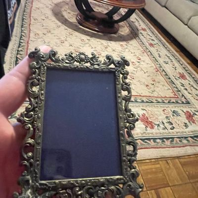 Sale Photo Thumbnail #215: Vintage Ornate Brass Picture Frame with Rococo Style
