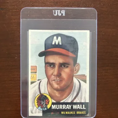 1953 Topps Baseball Card. Murray Wall - Milwaukee Braves. Card #217