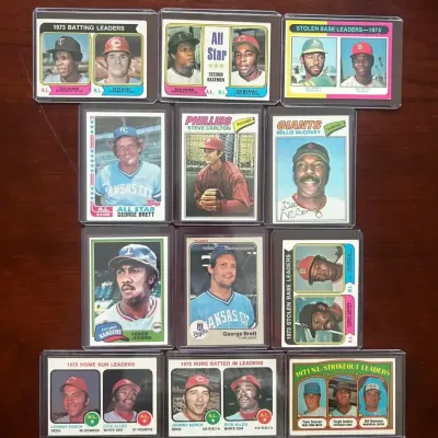 Vintage Topps Baseball Cards. Pete Rose, Johnny Bench, George Brett, and More