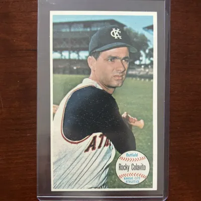 1964 Topps 'Giants' Baseball Card. Rocky Colavito - Kansas City Athletics. Card #9