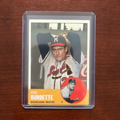 1963 Topps Baseball Card. Lou Burdette - Milwaukee Braves. Card #429