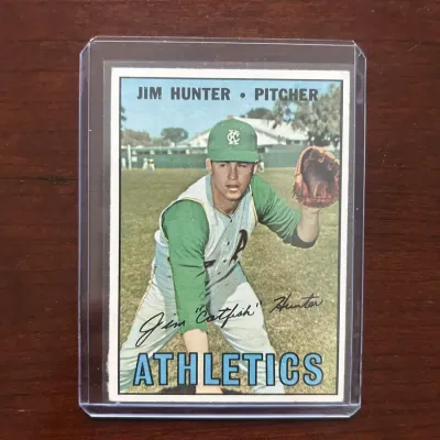 1967 Topps Baseball Card. Jim 'Catfish' Hunter - Oakland Athletics. Card #369