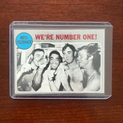 1970 Topps Baseball Card. Mets Celebrate - We're Number One! Card #198
